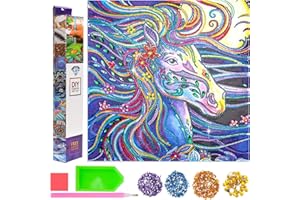 SHEIRYING Horse Gifts for 9-10-11 Year-Olds Girls: Arts & Crafts Toys for Girl Kids Age 6-10 Diamond Crystal Painting Kits Birthday Gift Presents for 8 9 10 11 12 Year Old Girls Boys Kid Paint by Number Kit