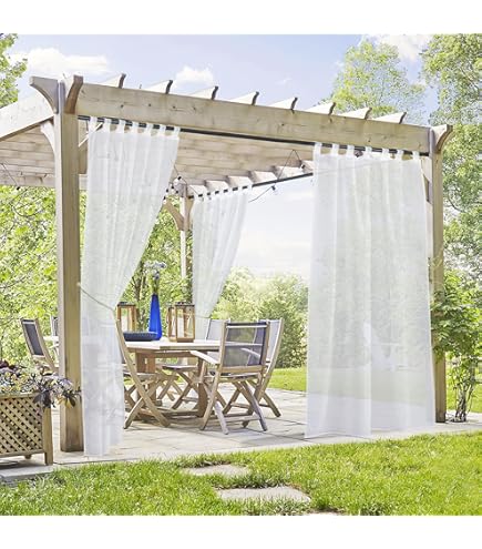 BONZER Transparante gordijnen voor patio waterdicht - 2 panelen doorvoertule indoor voile gordijnen voor woonkamer, slaapkamer, veranda, pergola, cabana, 137 x 213 cm, grijs BONZER Transparante gordijnen voor patio waterdicht - 2 panelen doorvoertule indoor voile gordijnen voor woonkamer, slaapkamer, veranda, pergola, cabana, 137 x 213 cm, grijs