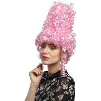 WIG ME UP Damen Perücke Kurz Pink Locken | 80er Popstar Style Für Karneval, Fasching & Cosplay | Elastisches Haarnetz