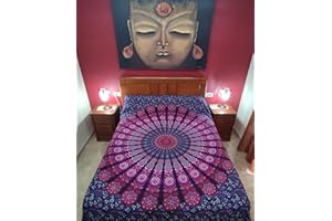 Craftozone Arazzo Regalo Arazzi Hippie Mandala Boho psichedelico Intricato Indiano appeso a parete Copriletto