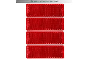 DARKGUARD Catadioptrico Rectangular Rojo Adhesivo, Reflector Rectangulares Adhesivo Remolque para Camión Moto Tractor Bicicleta Homologados E, 85x30x10mm (Rojo-Rectangulares- Adhesivo-4Piezas)
