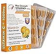 Max Strength Vitamin C+ (Time Release) 1000mg Supplements | High Potency | Synergistic Combination | Immunity Vitamin | Bones & Teeth | Made from Quality Natural Ingredients | Made in The UK