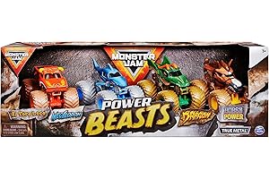 MONSTER JAM - PACK DE 4 VÉHICULES ECHELLE 1:64 - 4 Véhicules Authentiques Monster Trucks Officiels Spectacles Monster Jam - À Collectionner - Echelle 1:24 - 6053860 - Jouet Enfant 3 Ans et +