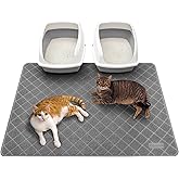 Conlun Katzenklo Matte Katzenstreu Matte, 119 x 89 cm Katzenklo Vorleger, Gitter Netz Streukontrolle Design Katzenklo Unterle