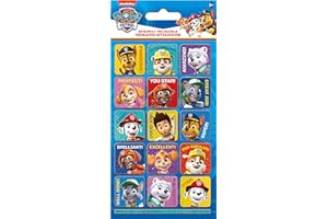 Paper Projects 01.70.12.046 Paw Patrol - Pegatinas reutilizables para recompensa, color azul, 19,5 cm x 9,5 cm