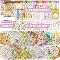 Lot De 20 Autocollants 3D Scènes Pour Enfants - DIY Maison, Restaurant, Supermarché, Avec 2 Pincettes