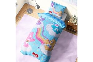 Get Trend Care Bears Twin Påslakanset för barn, med örngott, 134 x 200 cm, vändbart sängklädesset för flickor, mjukt mysigt t