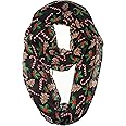 VIVIAN & VINCENT VIVIAN & VINCENT Soft Light Elegant Merry Christmas Sheer Infinity Scarf (Christmas Black)
