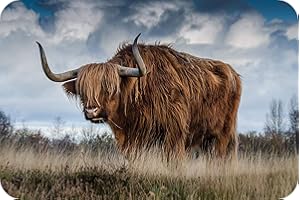 Highland Cow - Glass Worktop Saver/Protector - by Pearl Glass (60 x 40cm Extra Large)