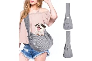 NICOLA Haustier-Tasche, Haustier-Tragetaschen für Hunde mit Vordertasche Sicherheitsgurt, Haustier-Tragetuch mit verstellbarem Schultergurt für Outdoor-Reisen, Welpen-Tragetasche (schwarz)