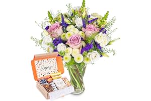 PRESTIGEFLOWERS Flowers with Afternoon Tea Gift - Tea Gifts - Tea Hampers - Fresh Cut Flowers – Occassional Gifts – Birthday Flowers – Colourful Flowers - Next Day Flowers (Wild and Wonderful with Afternoon Tea)