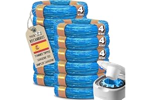 HOGALIA. (Pack 12) Recambios para Cubo de Pañales Tommee Tippee | Pack de Bolsas Compatible con Tommee Tippee, Sangenic y Más | Máxima Protección Antiolor EVOH | Compatible con todos