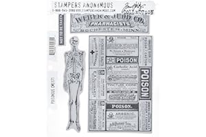 STAMPERS ANONYMOUS emboutisseurs Anonyme Tim Holtz Tampon en Caoutchouc étirable de 7 x 21,5 cm, Fatale