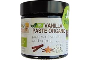 ROYAL BRAND Pasta de vainilla Bourbon para reposteria Bio / Ecológica 50g - Perfecta para hornear, Vainilla pura seleccionada a mano