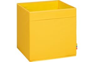 Storanda | MIO Aufbewahrungsbox Regal | Faltbare & Extra Stabile Kallax Boxen Aufbewahrung | Aufbewahrungskorb Regalbox für Würfelregal | Ideal für Zuhause & Kinderzimmer | 33x33x33 cm | Gelb