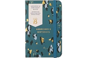 Busy B - Libro de direcciones y cumpleaños con recordatorios de cumpleaños y pegatinas de cambio de dirección - Verde abeto