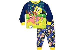 SpongeBob Squarepants Pijamas de Manga Larga para niños Azul 5-6 Años