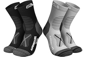 Alpen Bears Wandersocken aus Merino Wolle [2 & 3 Paar] Profi Trekkingsocken zum Wandern - Outdoor Socken für Damen Herren & Kinder - Warme Merino Wandersocken - Funktionssocken - Trekking Sportsocken