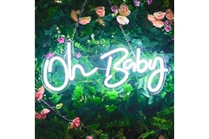BRINGLUCK2U Oh Baby Neon Light LED Luces de letras de neón, Oh Baby Letreros de neón Neon Word Art Luz blanca Decoración de pared para habitación de bebé Dormitorio Hotel Bar Fiesta de bodas