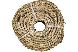 UNIQANTIQ HARDWARE SUPPLY # 4-1/4" Twisted Seagrass Rope | 1 Pound Coil | Sea Grass Cord for Chair Caning, Basket Weaving and Wicker Furniture Making | Basketry, Wicker Weaving and Repair Supplies | UA-14SGR