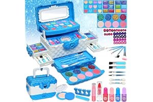 EVACOK Kids Makeup Sets for Girls - Toy Makeup Set for Toddlers, Princess Beauty Make up for Girls, Safe & Non-Toxic Makeup Gift for 4 5 6 7 8 9 10 Year Old Girl Chrismas Birthday Gifts