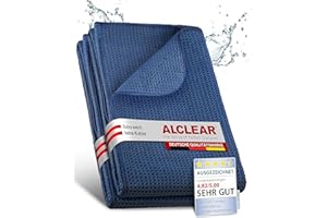 ‎ALCLEAR ALCLEAR Auto Trockentuch Waffeltuch - 2er Set - Premium Mikrofasertücher Auto extra saugstark - 60x40cm - Kratzfreies Trocknen vor Autopolitur & nach Felgenbürste - Mikrofaser Trockentuch – Blau