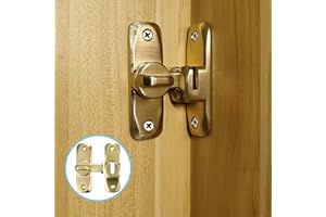 Pexintek 2 Juegos Cerradura de Puerta Pequeña para Puertas Correderas de 90 Grados para Puertas Interiores, Pestillo Vintage para Puertas de Apertura en Ambos Lados, Estudio, Baños(Dorado)