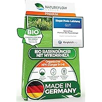TESTSIEGER Premium Bio Rasendünger 20kg mit Mykorrhiza aus Deutschland – 100% Pflanzlich - Organischer Dünger NPK 8+1+6…