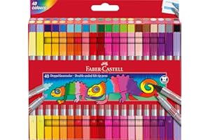 Faber-Castell 151140 - Zestaw flamastrów z 40 podwójnymi końcówkami dla dzieci i dorosłych