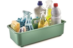 Snips Sottolavello Verde, Organizer Cucina, Porta Detersivi Salvaspazio, Cestello con Ruote e Maniglia, 45,3 x 20,8 x 17,5 cm, Made in Italy