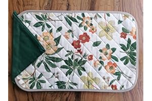 PAGO POCO Novita !!! Tovaglietta Americana Trapuntata con 1 tovagliolo Fantasia Fiori Made in Italy!!!!!