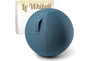 WHINAT Siège Ballon WHIBALL pour Assise Ergonomique - Conçu pour Le Bureau et la Maison - Seat Ball Ø 65cm - Tissu d’ameublement résistant et indéformable - Ideal pour Une Assise Tonic & Dynamique (Bleu)