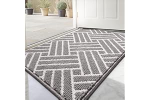 Treeboy Fußmatte 50x80cm – rutschfeste & Waschbare Schmutzfangmatte – Linienmuster Hochsaugfähige Türmatte für Innen und Außen,Eingang & Haustür,Hund,Küche,Patio, Flur, Garten