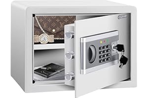 KESSER® Elektronischer Tresor | 35x25x25cm | Inkl. Batteriebox | Elektronischer Safe | 3x Doppelbolzenverriegelung | Boden Wandtresor | Möbeltresor | Innenbeleuchtung | Panzerschrank Zahlenschloss