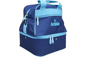 Acclaim Staple Nylon Four Bowl Level Lawn Flat Green Short Mat Locker Bowls Bag (Navy Blue/Sky Blue)