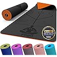 Yogii Exercise Yoga Mat – Non-Slip 6mm Thick TPE Mat, Travel-Friendly, Perfect for Home & Gym Workouts, Fitness, Pilates – Laser Alignment Guides for Men & Women