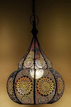 Orientalische Lampe Pendelleuchte Schwarz Ilham 40cm E27 Lampenfassung