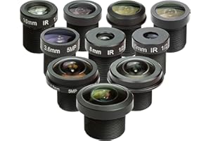 M12 Lens Set, Arducam Lens for Raspberry Pi Camera (1/4") and Arduino, Telephoto, Macro, Wide Angle, Fisheye Lens Kit (10°- 200°) with M12 Lens Holder and Cleaning Cloth, Optical All-in-One