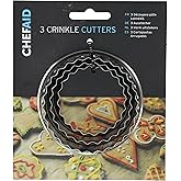 Chef Aid Pastry Cutters, Set Of 3, Cookie Biscuit Cutter, Scone, Mince Pie, Tarts, Mini Quiches, Dough, At Home Baking, Cake 