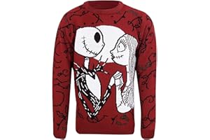 Heroes Inc. Nightmare Before Christmas Jumper Jack and Sally Official Unisex Ugly Sweater