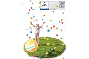 BÄLLEBAD24 Lot de 100 balles de Bain en Plastique Bio - en Canne à Sucre renouvelable - 6 cm de diamètre - (Cristal Bio, Blanc Vert Clair, Rose, Bleu Clair BB03)