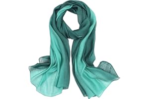 SAWEKIN Scarf for Women Cotton Silk Scarves Elegant Gradient Color Lightweight Fashion for Spring Winter Scarves Shawl Wraps