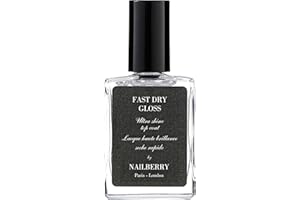 Nailberry Fast Dry Gloss Top Coat 15 ml | For an Ultra-Glossy, Hard & Chip Resistant Finish in a Fraction of Time | Protects Against Fading or Discolouration