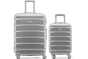 Flight Knight ABS 3 Tailles Valise Legere Compatible avec Air France, Hop! easyJet, RyanAir Et Bien d'autres! Bagage a Main 55x35x20 cm Et Bagage en Soute Grande avec 4 Roues.