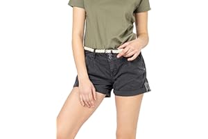Eight 2 Nine Damen Chino Shorts Hose mit Flecht-Gürtel