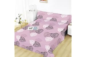 HOMEYA - Juego de sábana Cama 90cm - Juego de 3 Piezas - sábana encimera 165x260, Bajera Ajustable 90x190, Funda Almohada 45x110, Estampada