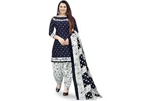 Rajnandini Women's Cotton Unstitched Salwar Suit Material - Clothing material: navy