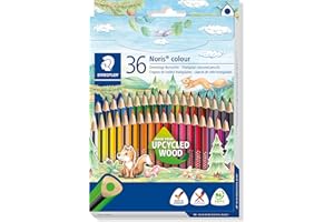 STAEDTLER - Noris colour 187 - Etui carton double couche 36 crayons de couleur triangulaires assortis en bois upcyclé - 187 CD36