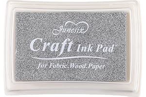 YPSelected Craft Ink Pad Inkpad for Paper Wood Fabric 15 Colors Available for Rubber Stamps (Silver)