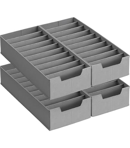 o'secret Kledingkastorganizer, kledingopslag voor jeans, broeken, T-shirts, ondergoed, kastorganizer, lade-organizer (4 stuks